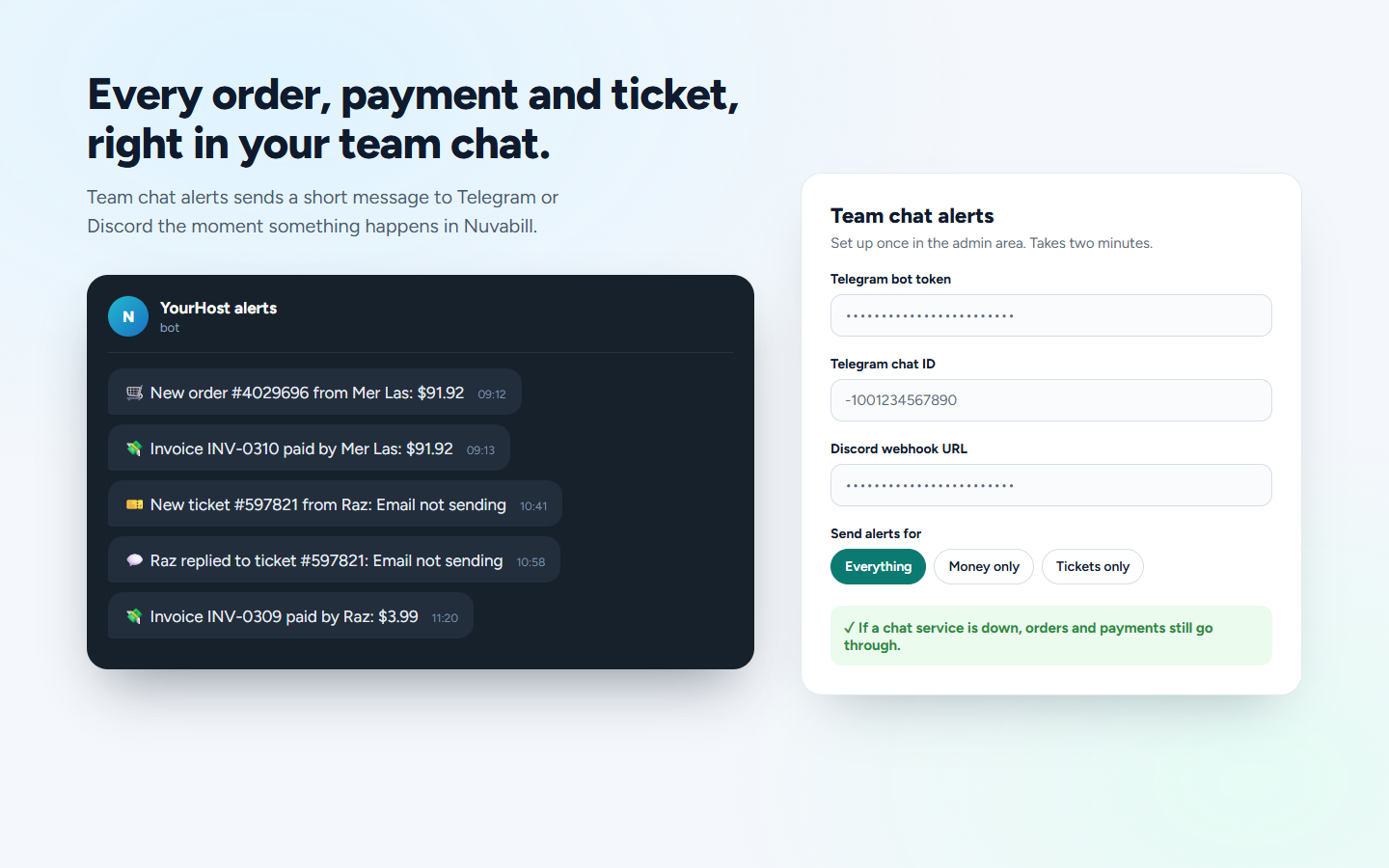 Team chat alerts screenshot 1